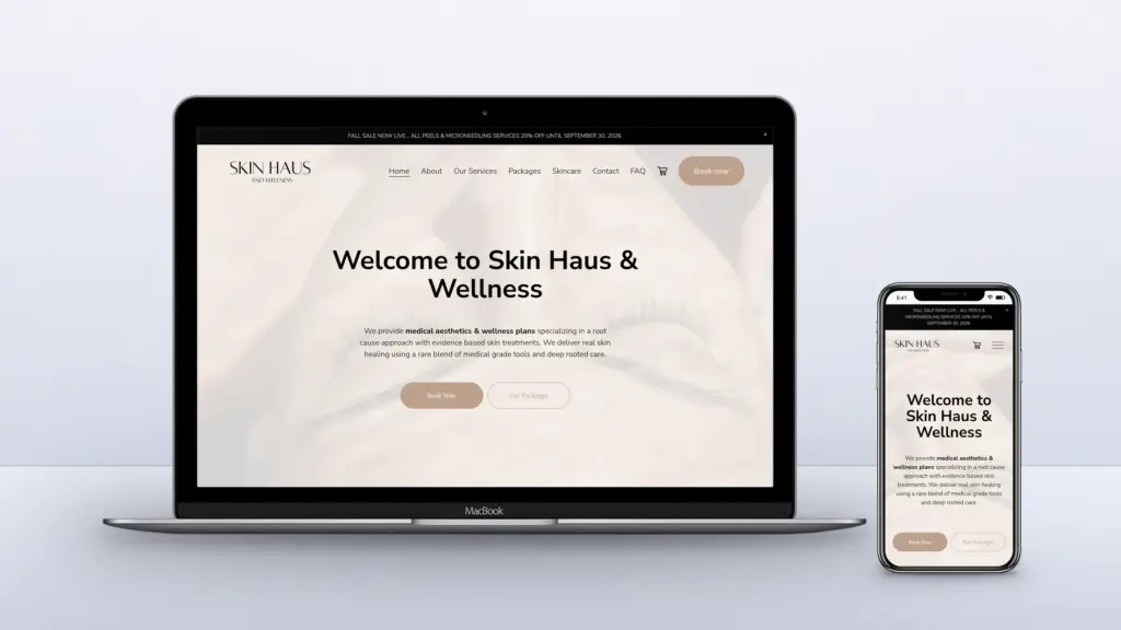 Skin Haus & Wellness website design