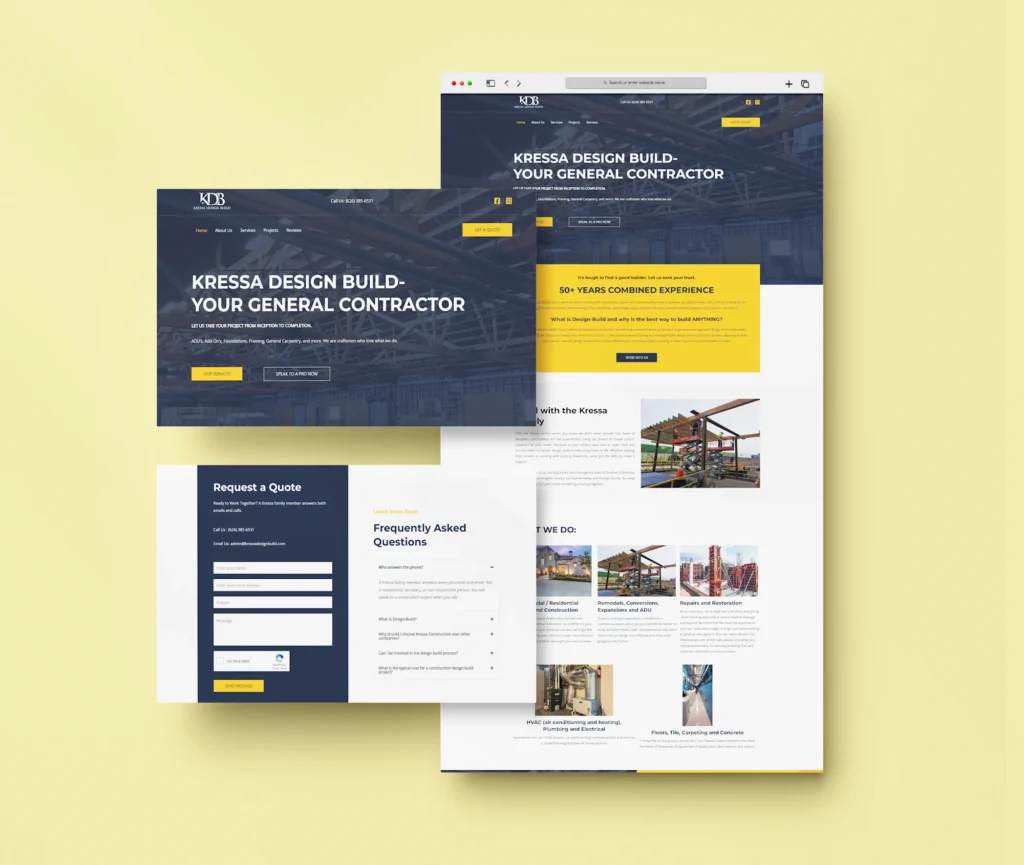 Kressa Design Build website design