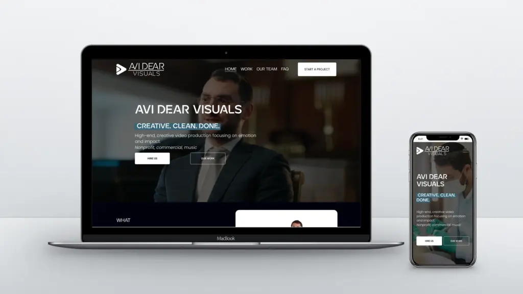 Avi Dear Visuals website design
