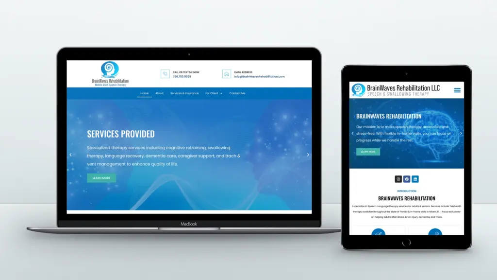 BrainWaves Rehabilitation website design
