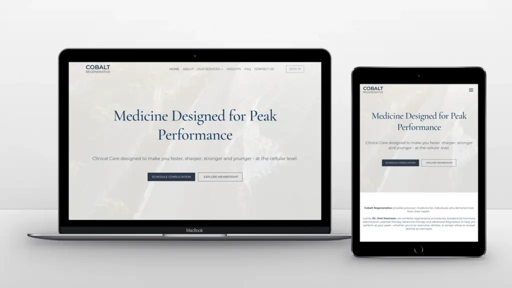 Cobalt Regenerative website design