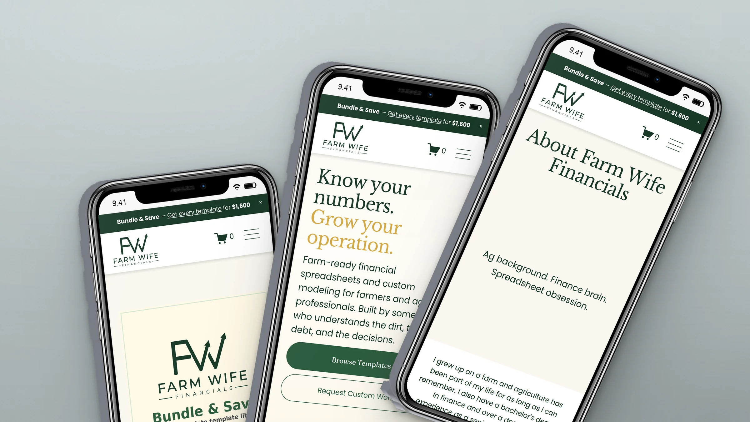 Farm Wife Financials 5 Farm Wife Financials website on three phones