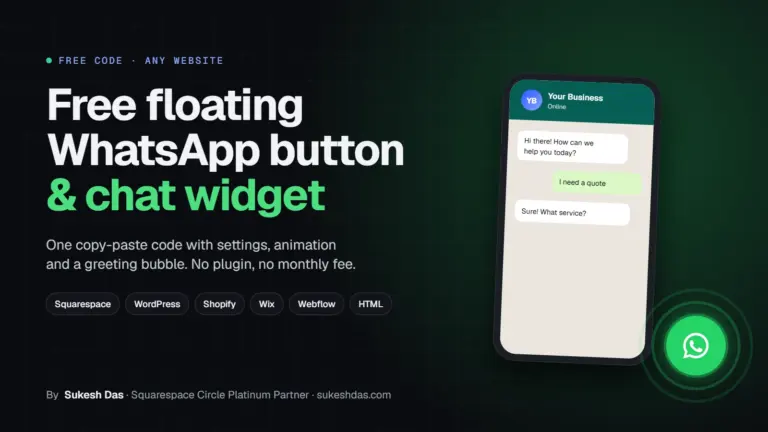 Floating WhatsApp Button: Free Chat Widget Code for Any Website (6 Platforms)