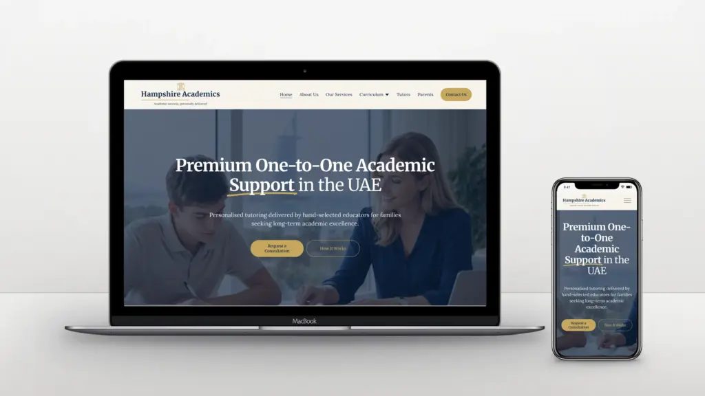 Hampshire Academics website design