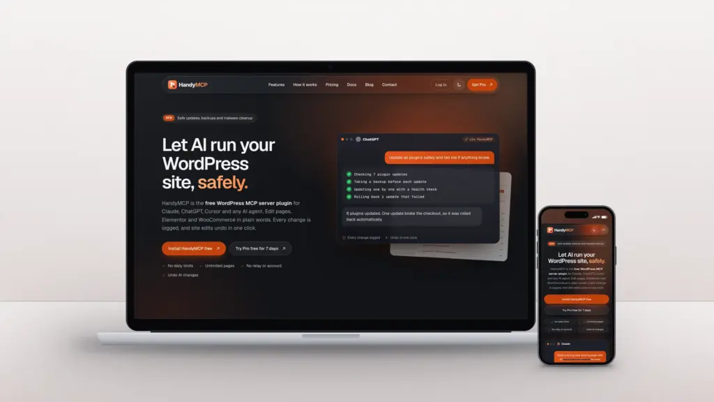 HandyMCP Website Design website design