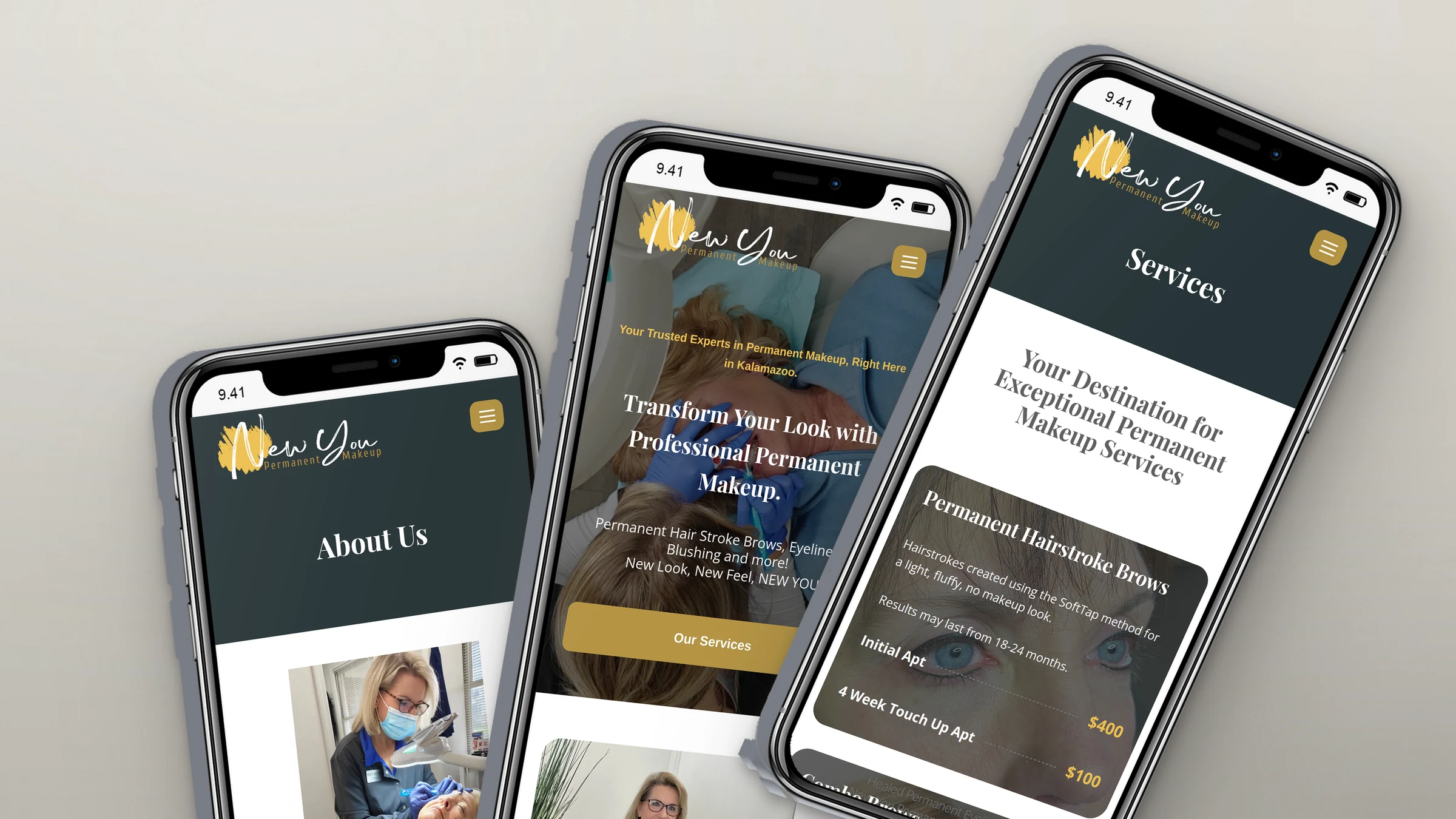 New You Permanent Makeup 3 New You Permanent Makeup website on three phones