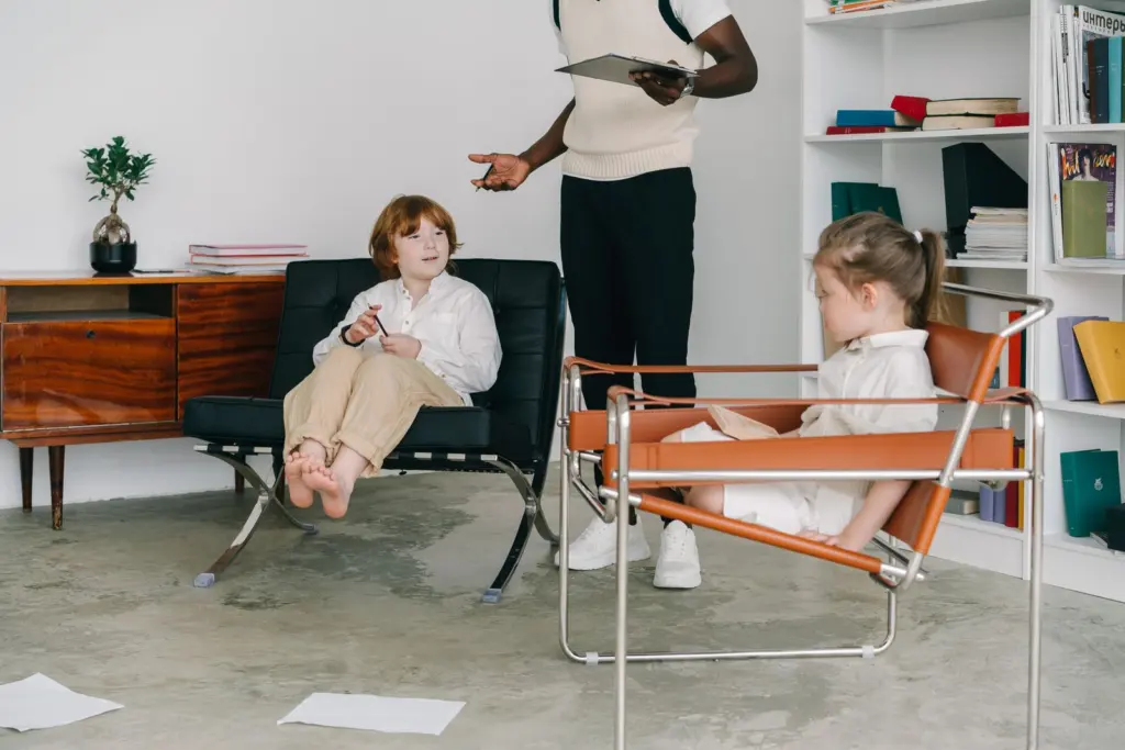 Children in a session at a clinic, the families a pediatric therapy clinic website serves
