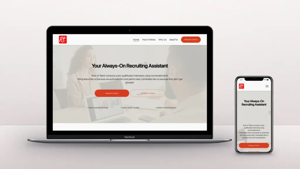 River of Talent website design