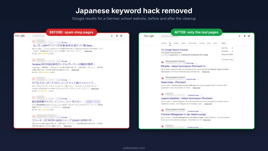 German School Website Malware Cleanup website design
