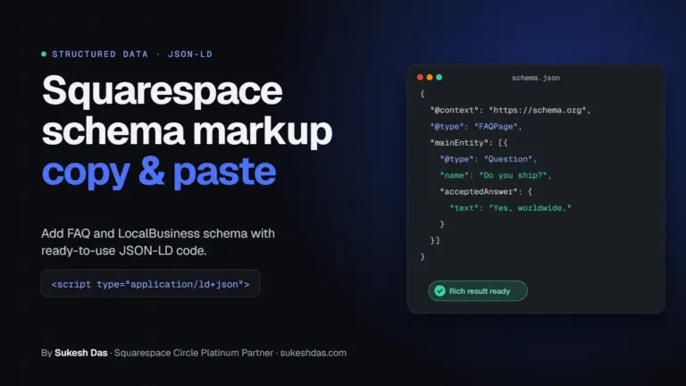 Squarespace Schema Markup: 5 Proven JSON-LD Templates (Free)