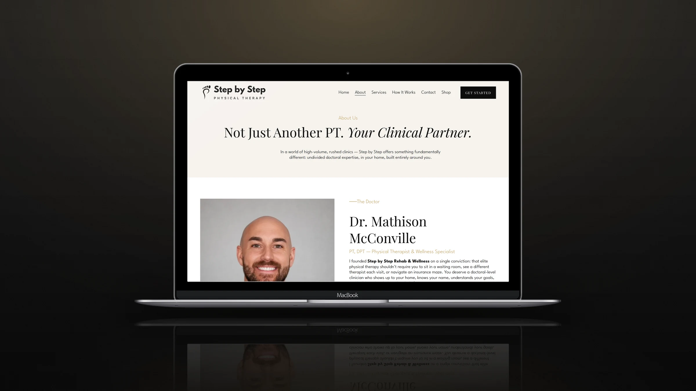 Step by Step Rehab website on a laptop