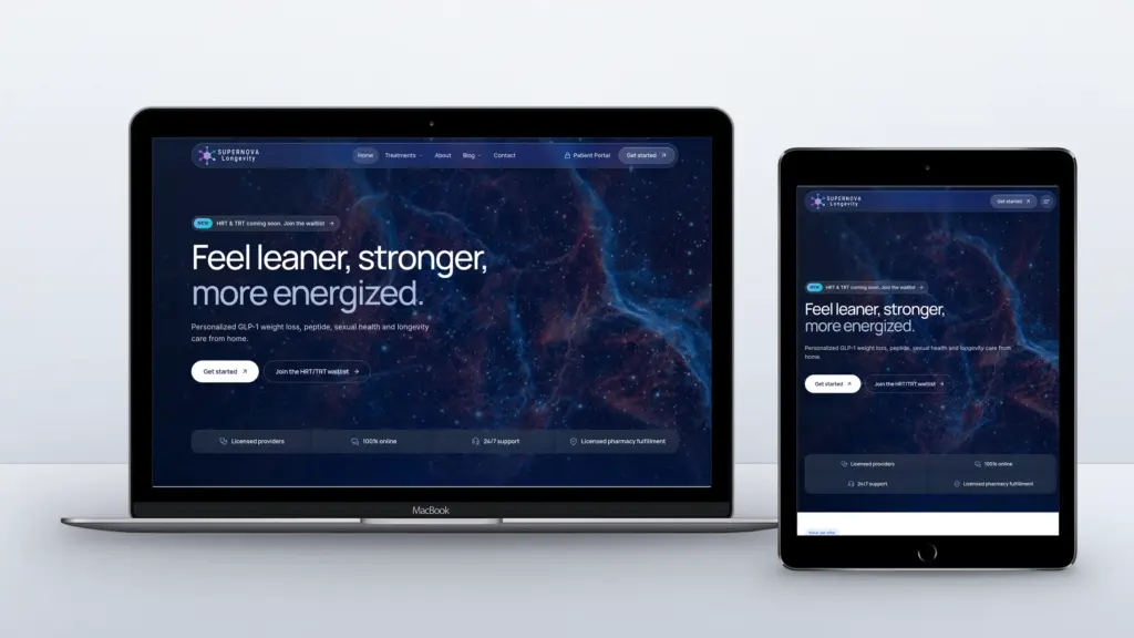 Supernova Longevity website design