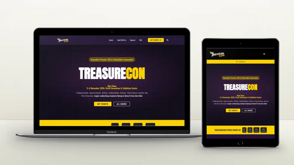 TreasureCon website design