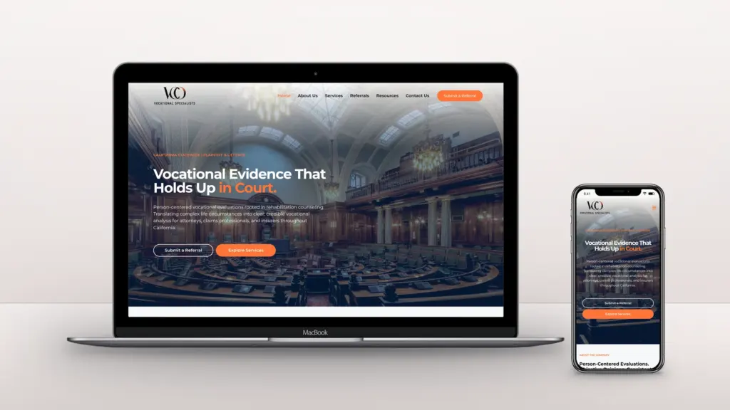 VCO Vocational Specialists website design