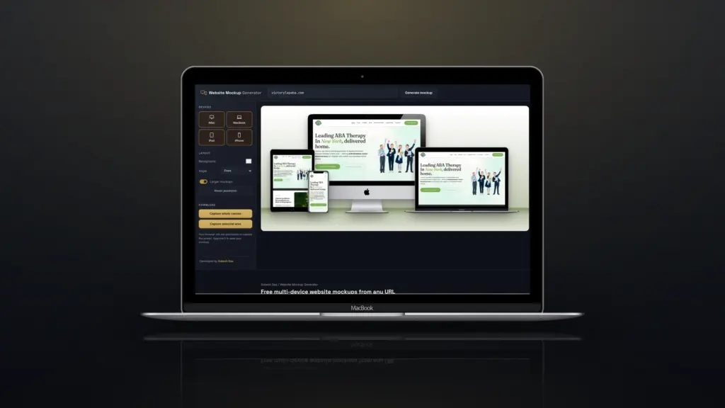 Website Mockup Generator website on a laptop