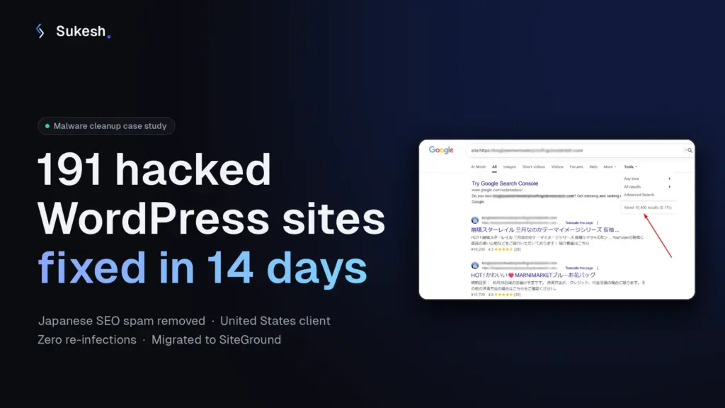 WordPress Malware Removal for 191 Hacked Sites in 14 Days website design