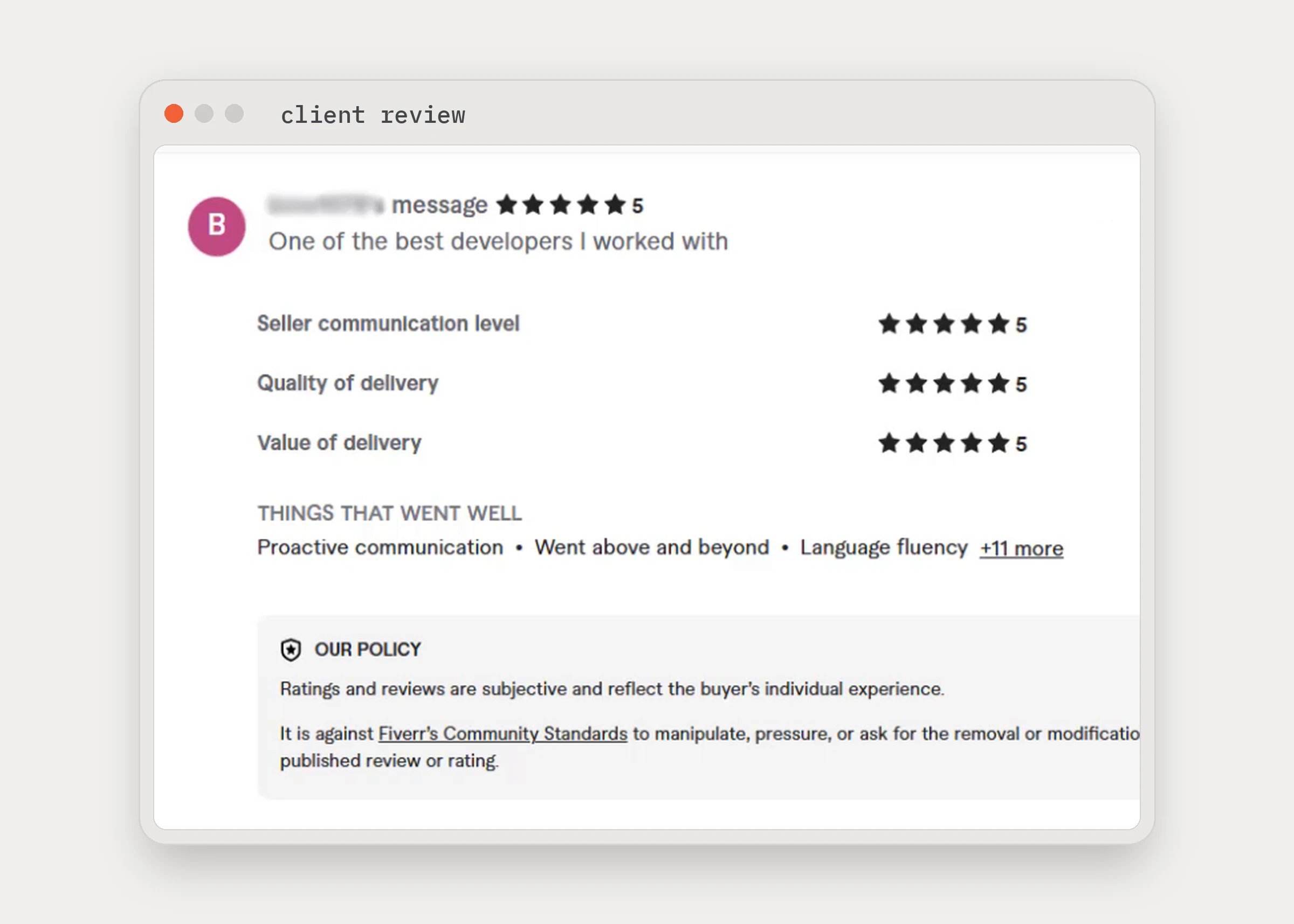 WordPress Malware Removal for 191 Hacked Sites in 14 Days 4 Five-star client review for the WordPress malware removal: One of the best developers I worked with